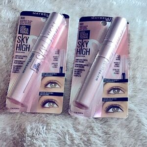 Bundle 2 x Maybelline Sky High Mascaras 800 Blackest Black + 801 Very Black New